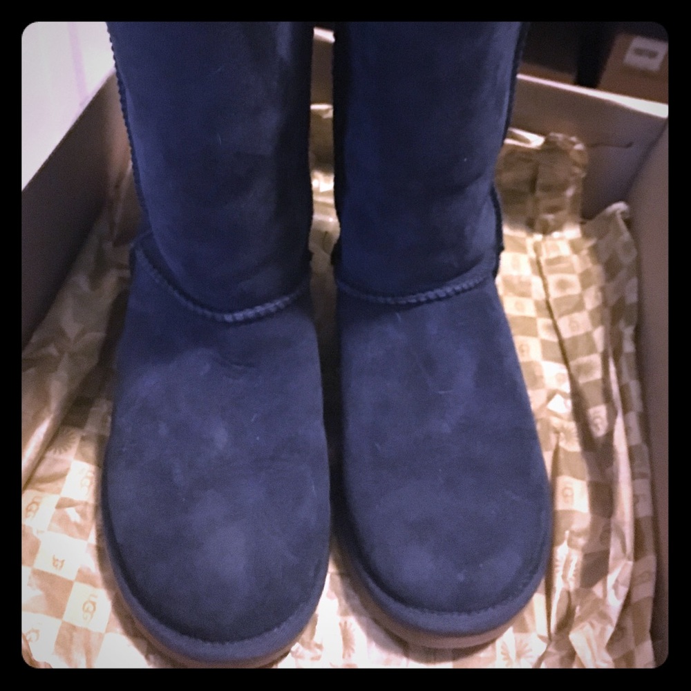Ugg classic tall navy boot. Size 6.